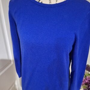 Ann Taylor Cobalt Blue Long-Sleeve Knit Top